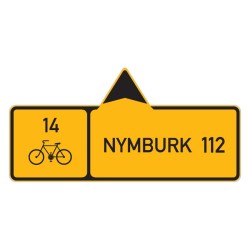 Cyklo značka IS19a - Směrová tabule pro cyklisty (s jedním cílem)