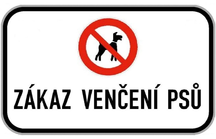 Dodatková tabule - Zákaz venčení psů