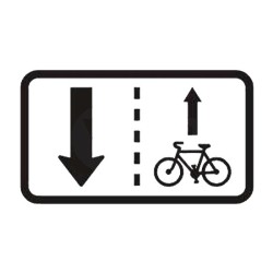 Dopravní značka E12b - Vjezd cyklistů v protisměru povolen