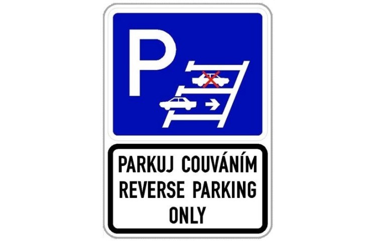 Dopravní značka - Parkuj couváním
