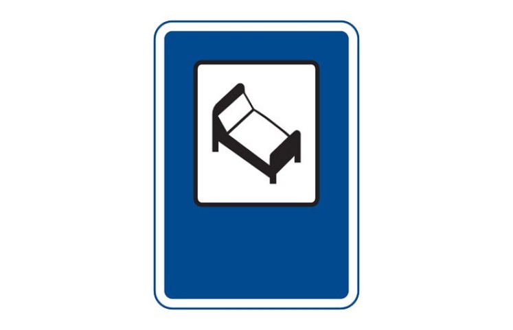 Dopravní značka IJ10 - Hotel nebo motel Dopravní značka IJ10 - Hotel nebo motel