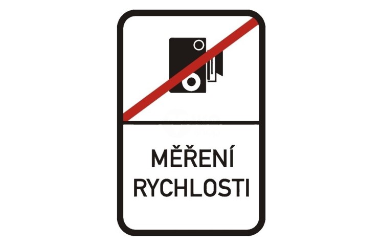 Dopravní značka IP31b - Konec měření rychlosti Dopravní značka IP31b - Konec měření rychlosti