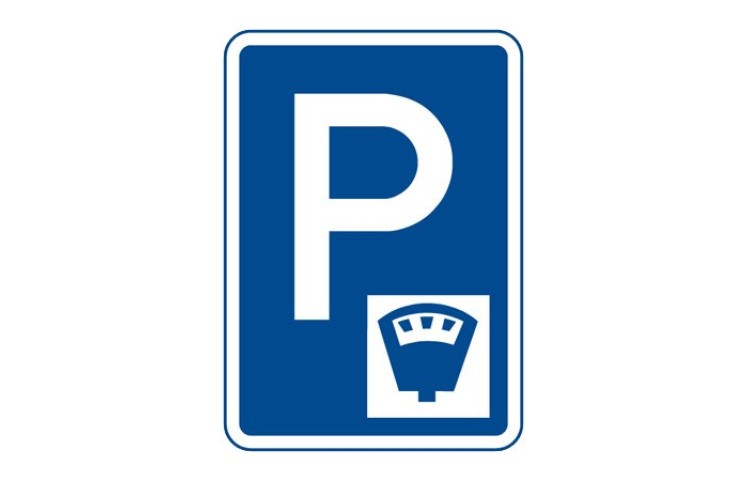 Dopravní značka IP13c - Parkoviště s parkovacím automatem Dopravní značka IP13c - Parkoviště s parkovacím automatem