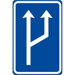 Dopravní značka IP18a - Zvýšení počtu jízdních pruhů