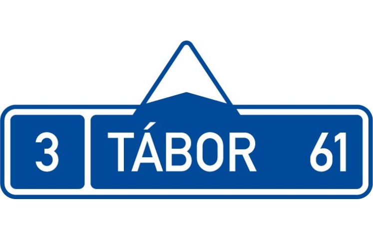 Dopravní značka IS3a - Směrová tabule (s jedním cílem)