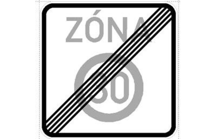 Dopravní značka IZ8b - Konec zóny s dopravním omezením Dopravní značka IZ8b - Konec zóny s dopravním omezením