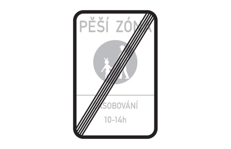 Dopravní značka IZ6b - Konec pěší zóny Dopravní značka IZ6b - Konec pěší zóny
