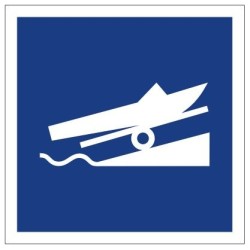 Plavební znak E22 - Doporučené místo ke spouštění plavidel na vodu