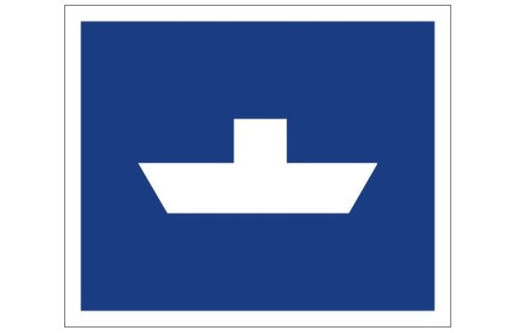 Plavební znak E4b - Převozní lodě plující volně Plavební znak E4b - Převozní lodě plující volně