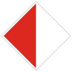 Plavební znak A10a - Zákaz plavby mimo vyznačený prostor (v mostních otvorech nebo v jezovém poli)