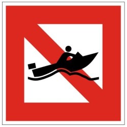 Plavební znak A18 - Zákaz plavby malých plavidel dosahujícíh vysoké rychlosti
