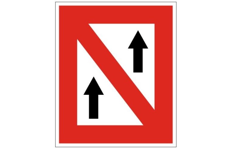 Plavební znak A2 -Zákaz předjíždění Plavební znak A2 -Zákaz předjíždění