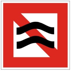 Plavební znak A9 - Zákaz vytvářet vlnobití nebo sání