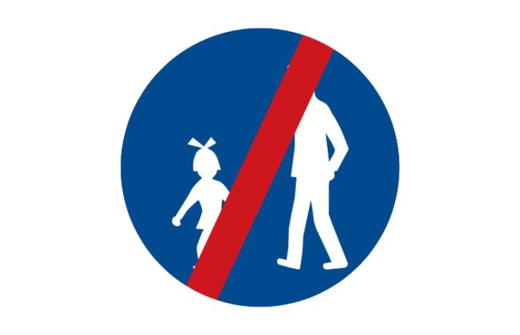 Dopravní značka C7b - Konec stezky pro chodce