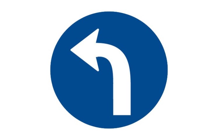 Dopravní značka C2c - Přikázaný směr jízdy vlevo