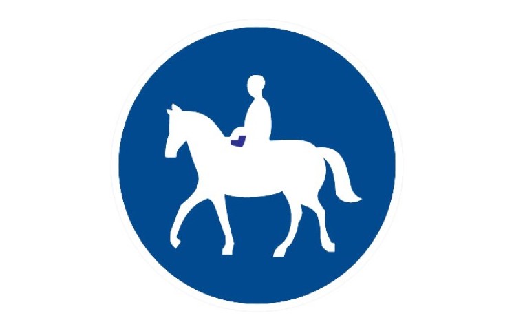 Dopravní značka C11a - Stezka pro jezdce na zvířeti Dopravní značka C11a - Stezka pro jezdce na zvířeti