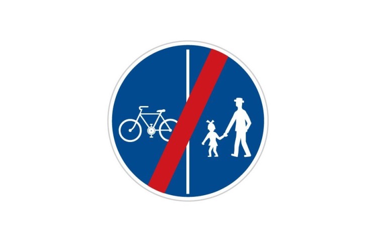 Dopravní značka C10b - Konec stezky pro chodce a cyklisty Dopravní značka C10b - Konec stezky pro chodce a cyklisty