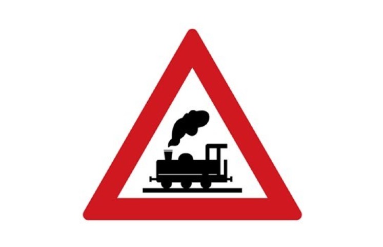 Dopravní značka A30 - Železniční přejezd bez závor Dopravní značka A30 - Železniční přejezd bez závor