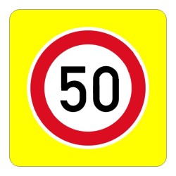 Dopravní značka B20a - Nejvyšší dovolená rychlost, zvýrazněná