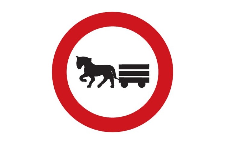 Dopravní značka B9 - Zákaz vjezdu potahových vozidel