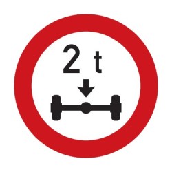 Dopravní značka B14 - Zákaz vjezdu vozidel, jejichž okamžitá hmotnost připadající na nápravu přesahuje vyznačenou mez