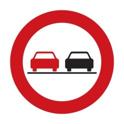 Dopravní značka B21a - Zákaz předjíždění