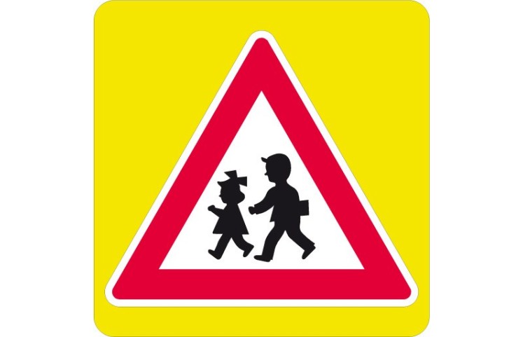 Dopravní značka A12b - Děti, zvýrazněná