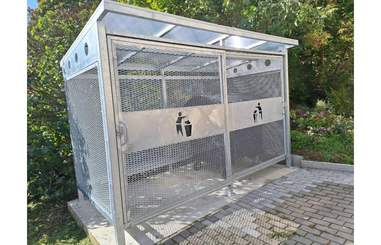 Uzamykatelný přístřešek DUO pro dva kontejnery 1100l